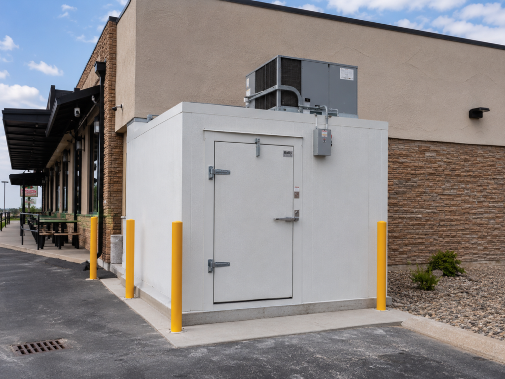 outdoor walk-in cooler planning for a commercial property