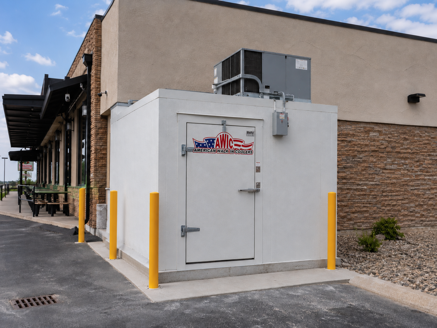 outdoor walk-in cooler planning for a commercial property